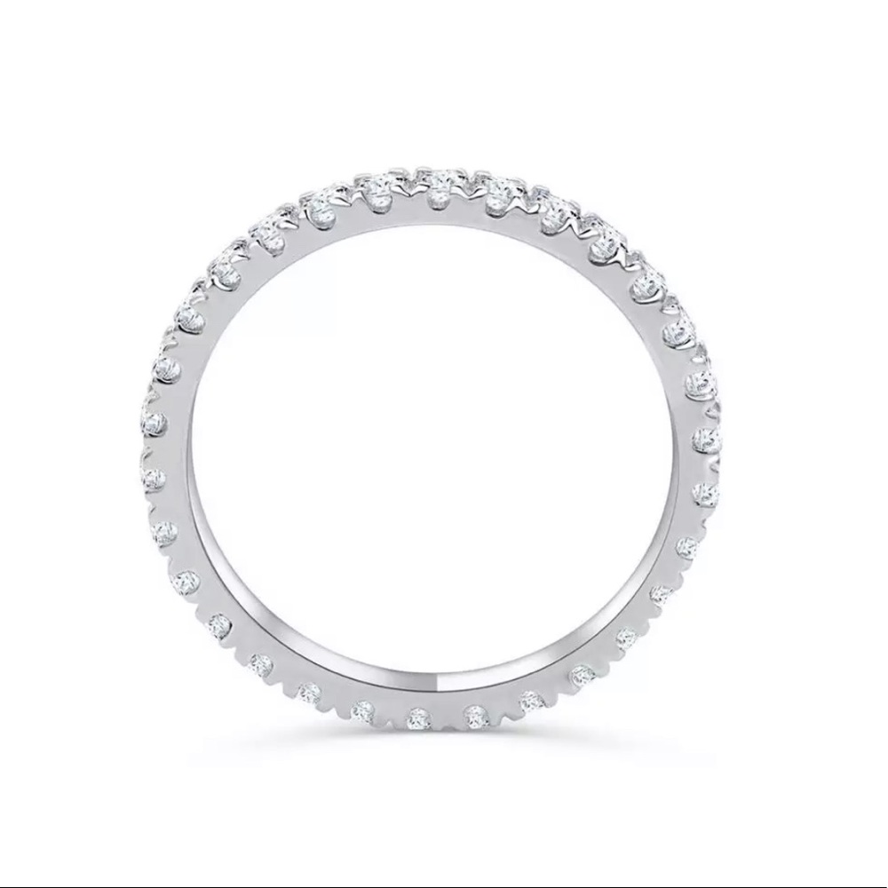 ✨18K Dainty White Gold Eternity Band✨ - Picture 2 of 6